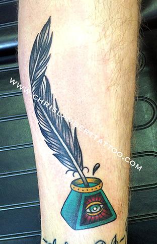 Quill pen and ink pot tattoo  Traditional Tattoos  Last Sparrow Tattoo