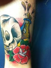 tattoos skull and rose