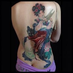 Chinese inspired lady tattoo