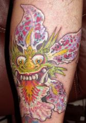 bali dragon tattoo flower