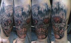 dying light skull robert tattoo art