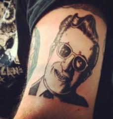 Dr. Strangelove portrait by Charles Burnes tattooed by Doug Hansen at Olde City Tattoo