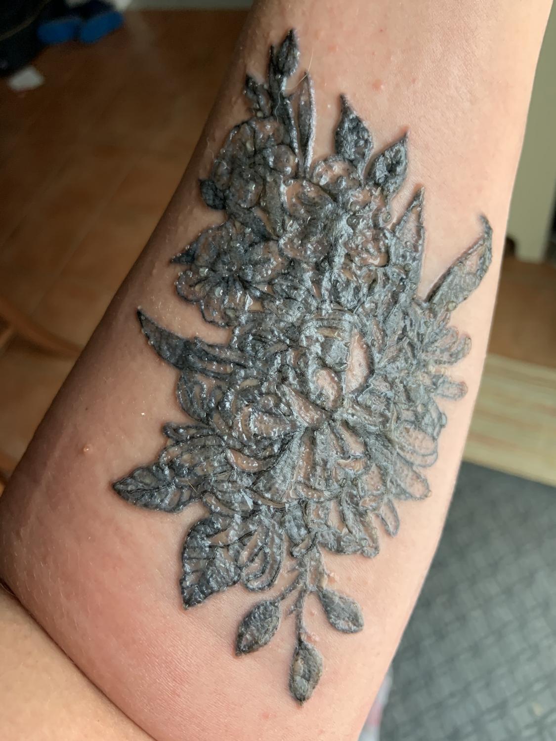 I just got this tattoo done the day before yesterday does the healing look  normal  rTattooDesigns