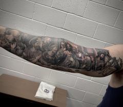 Full Sleeve Tattoo Featuring "The Last Supper"